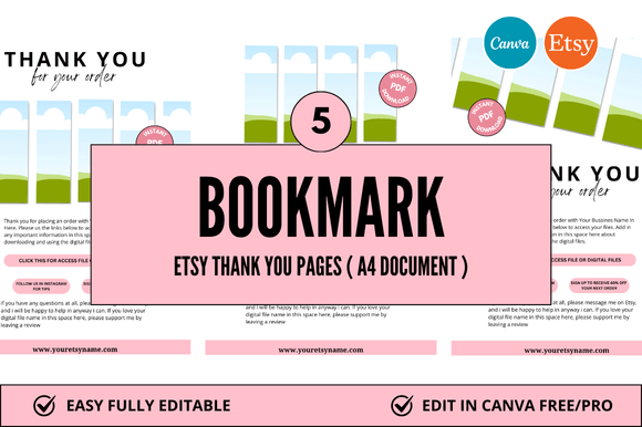 Bookmark Etsy Thank You Canva Mockup: Your Digital Shop’s New Best Friend
