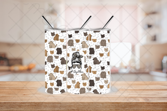 Embrace the Juggle: Crafting with the Dog Mom, Messy Bun, Mom Life, Tumbler Design