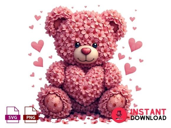 Pink Floral Valentine Teddy Bear Png: A Designer's Guide