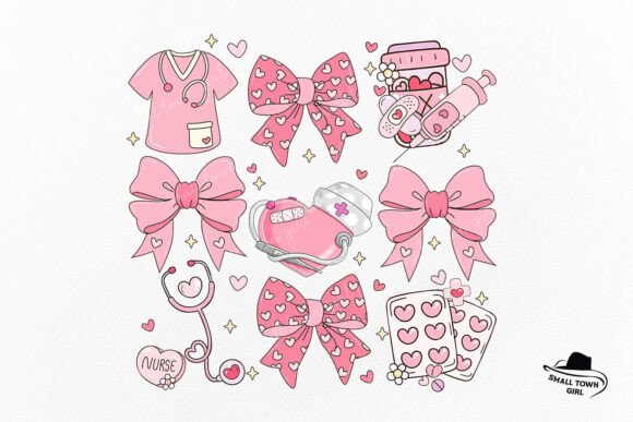 Pink Valentine Nurse Bow Coquette Png: A Designer's Asset