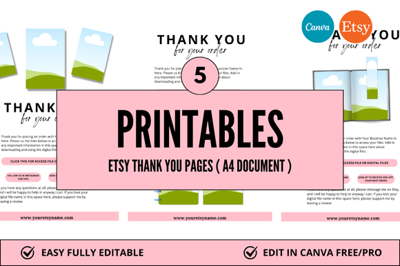Printables Etsy Thank You Canva Mockup: A Practical Guide