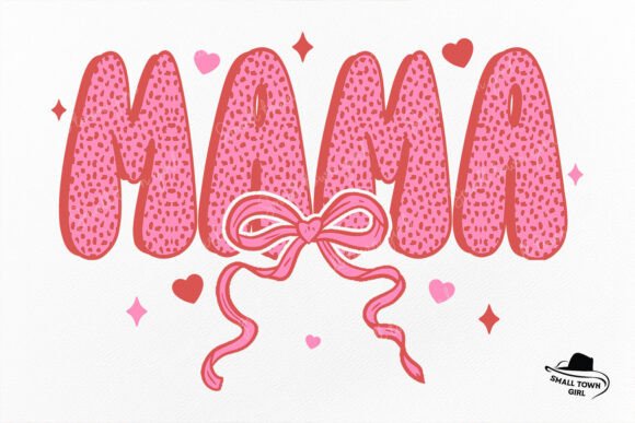 Retro Pink Valentine Mama Coquette Bow: A Design Asset for Bold Brands