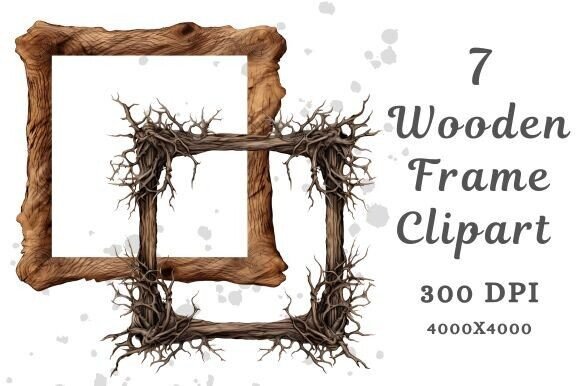 Wooden Frame Clipart: Rustic Charm for Modern Digital Projects